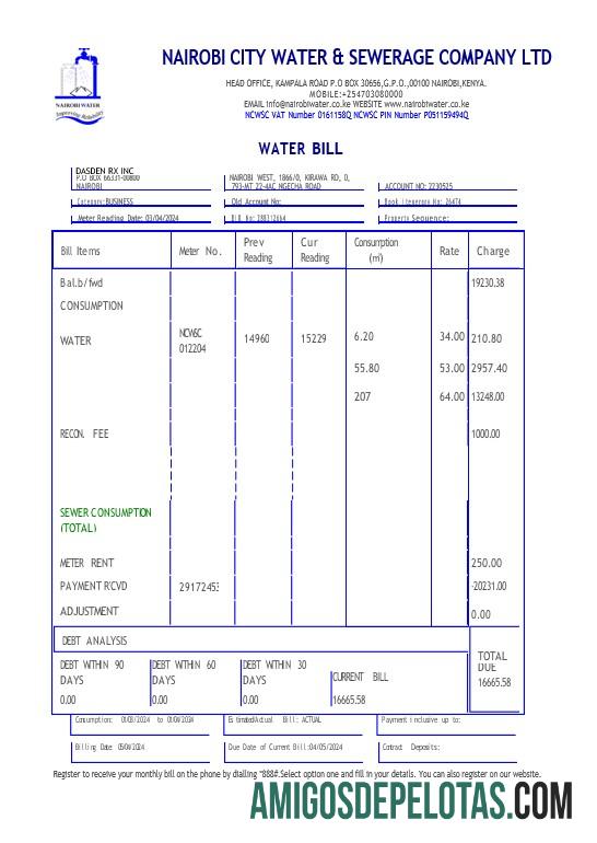 Conta de serviços públicos do Eximbank da Coreia em formatos Word e PDF, boa para comprovação de endereço exemplo real